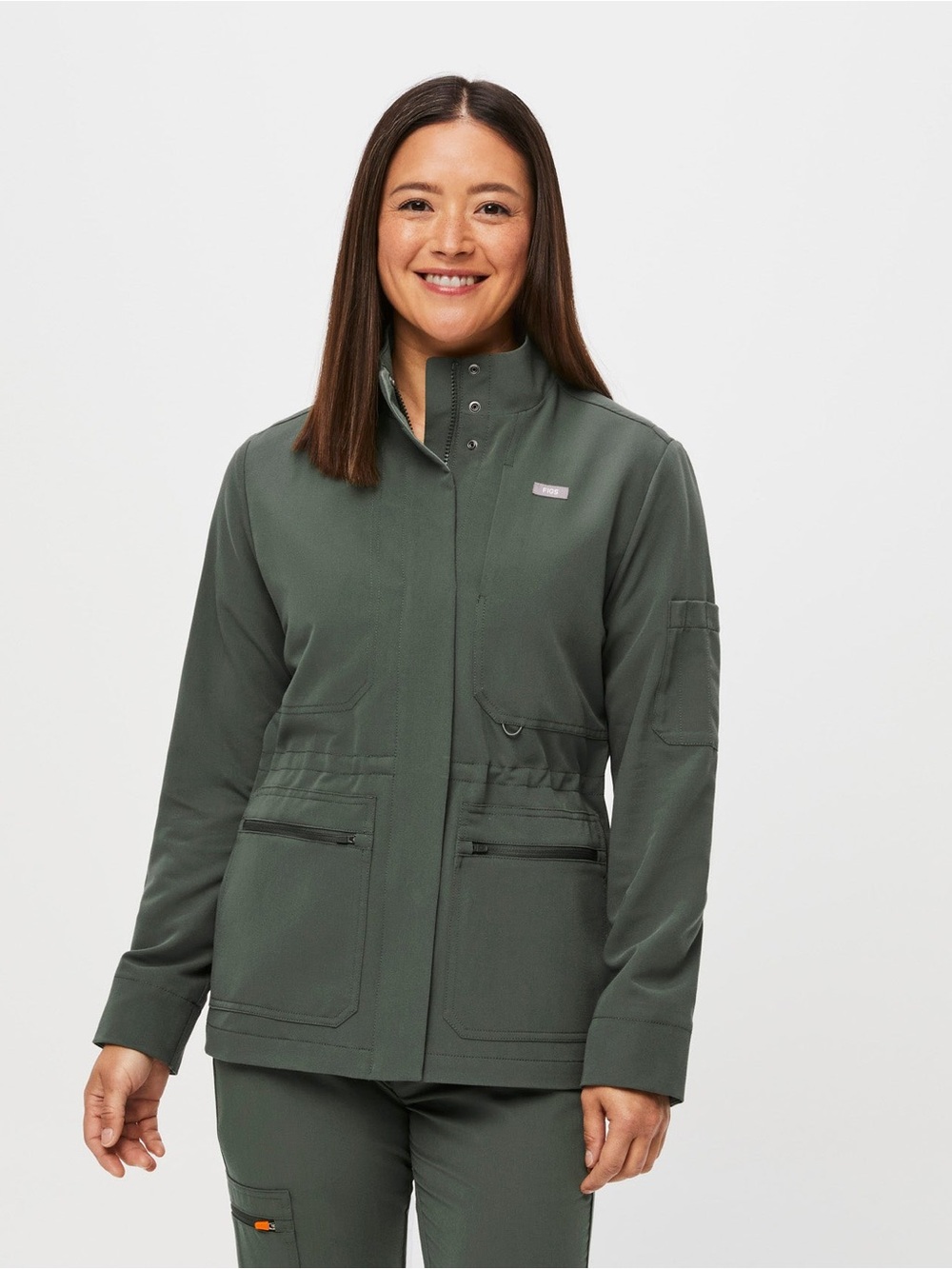 FIGS Page Scrub Jacket in Moss